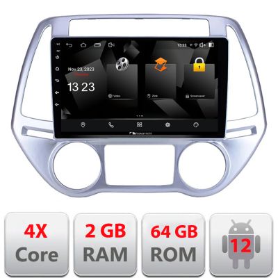 Navigatie Hyundai I20 2011-2014 manual si automat Android radio gps internet quad core 2+64 carplay android auto