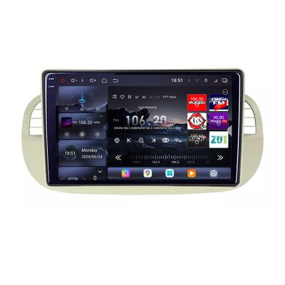 Navigatie Fiat 500 intre anii 2007-2015 Android radio gps internet 8 core QLED 2K 12+256GB 360 Edotec