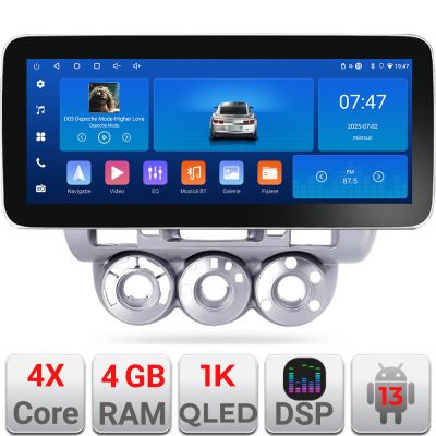 Navigatie Honda Fit Jazz 2004-2008 Edotec 4+64 12.3 inch Incell 1K android Wifi 5Ghz gps internet  Kit-jazz