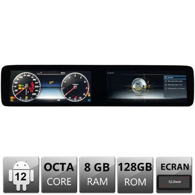 Navigatie dedicata Mercedes Clasa E W213 cu 2 ecrane 8 Core 8+128 12.3 inchi 1920x720 4G DSP GPS Android