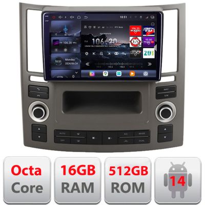 Navigatie Infiniti FX45 2007-2009 Android radio gps internet 8 core QLED 2K 12+256GB 360 fx45-old+EDT-E209 Edotec