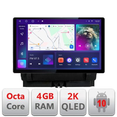 Navigatie dedicata Audi Q3 2011-2018 Edonav ecran 13" 2K 4+32 Android Waze USB Navigatie 4G 360 Toslink Youtube Radio KIT-q3 si E