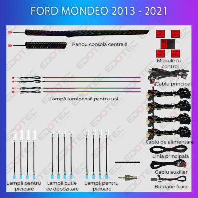 Lumini ambientale FORD Mondeo 2013 - 2021 set complet control telefon sau sistem original