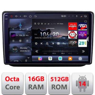 Navigatie Skoda Fabia 2 2009-2014 Android radio gps internet 8 core QLED 2K 12+256GB 360GB  Edotec