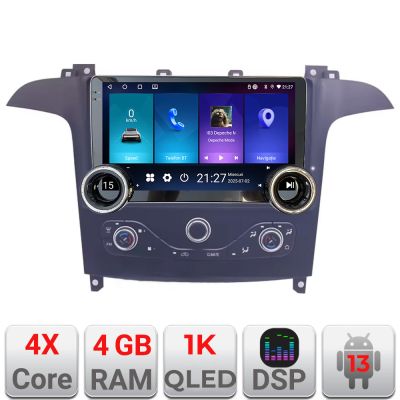 Navigatie Ford S-max 2006-2014 Edotec Incell 1K 10.5 inch  4+64 carplay android auto radio internet KIT-smax-navi+EDT-E211-RK