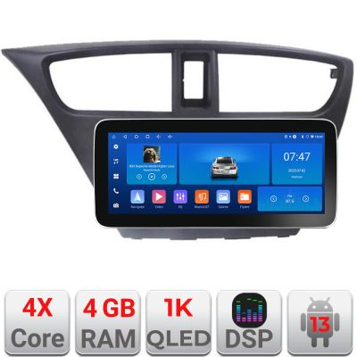 Navigatie Honda Civic 2012-2016 K-civic Edotec 4+64 12.3 inch Incell 1K android Wifi 5Ghz gps internet a