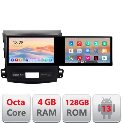 Navigatie Mitsubishi Outlander 2010 Kit-056 Edotec 2 ecrane  8 core 4+128 21.6 inch Incell android Wifi 5Ghz gps internet  Q v1