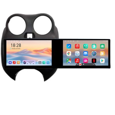 Navigatie Nissan Micra 2010-2014 Edotec 2 ecrane  8 core 4+128 21.6 inch Incell android Wifi 5Ghz gps internet  KIT-micra2010