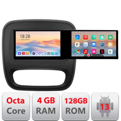 Navigatie Renault Trafic 2014-2017 Kit-rt09 Edotec 2 ecrane  8 core 4+128 21.6 inch Incell android Wifi 5Ghz gps internet  Q v2