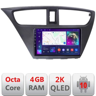 Navigatie Honda Civic 2012-2016 C-civic Android Octa Core Ecran 2K QLED GPS 4G 4+32GB 360 KIT-civic+EDT-E409-2K+ctsho006.2+ctmultilead.2+cab-un