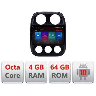 Navigatie Jeep Compass 2010-2016 E-2500 Octa Core cu Android Radio Bluetooth Internet GPS WIFI DSP 4+64GB 4G RESIGILAT