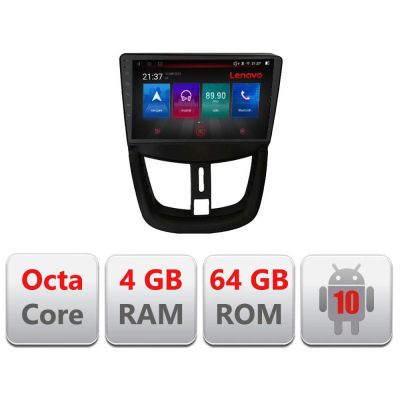 Navigatie Peugeot 207 E-PE01 Octa Core cu Android Radio Bluetooth Internet GPS WIFI DSP 4+64GB 4G RESIGILAT