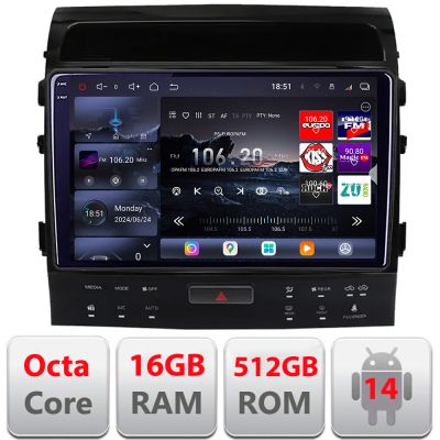 Navigatie Toyota Landcruiser 200 V8 2007-2015 cu navi si 360 Android radio gps internet 8 core QLED 2K 16+512GB 360 Edotec