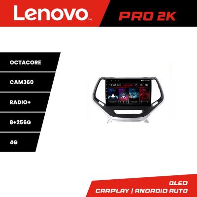 Navigatie Jeep Cherokee 2014-2019 Lenovo Kit-248 8 core QLED 2K 8+256 360 Android Waze USB Navigatie Internet Youtube Radio