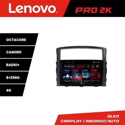 Navigatie Mitsubishi Pajero Lenovo Kit-452 8 core QLED 2K 8+256 360 Android Waze USB Navigatie Internet Youtube Radio