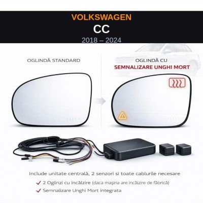 Senzor unghi mort Volkswagen CC 2018-2024 — oglindă dedicată